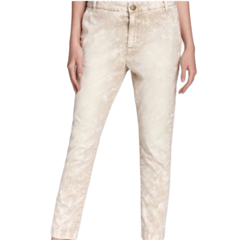 CURRENT / ELLIOTT Classic Crop Taper Leg The Buddy Trousers, Bleached Dune, 26